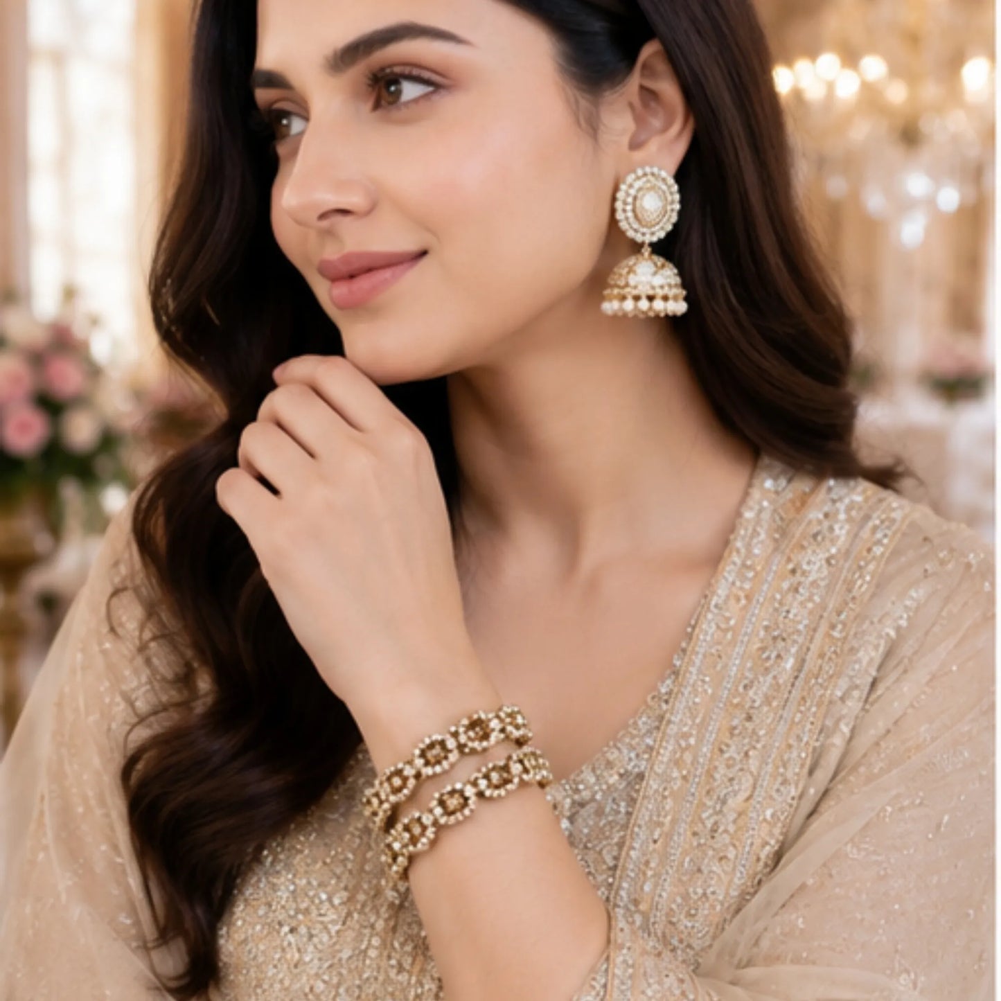 Champagne Gold Kada Bracelet Pair