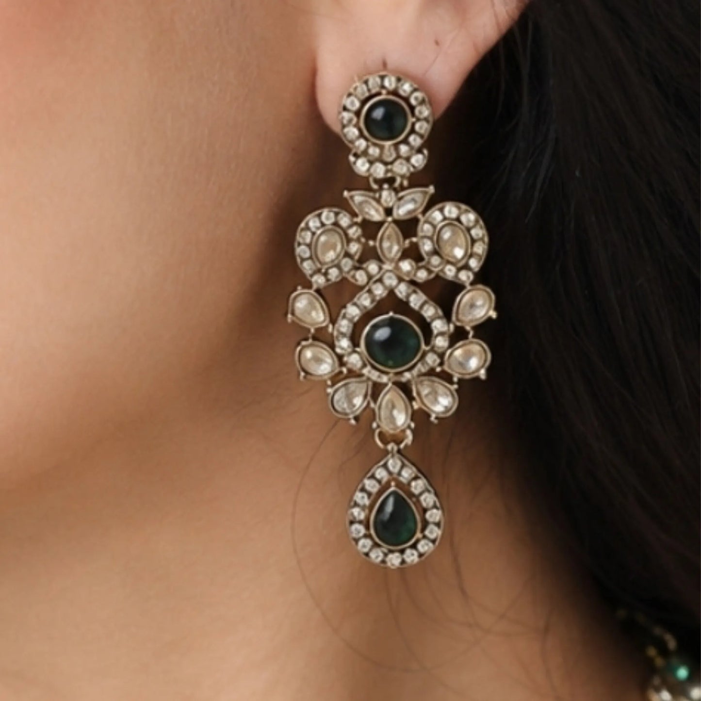 Green emeralds bridal set
