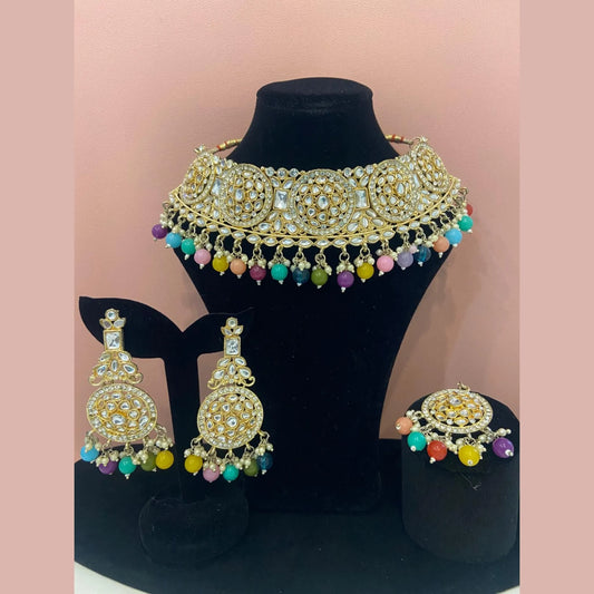 Multicolor stones necklace set