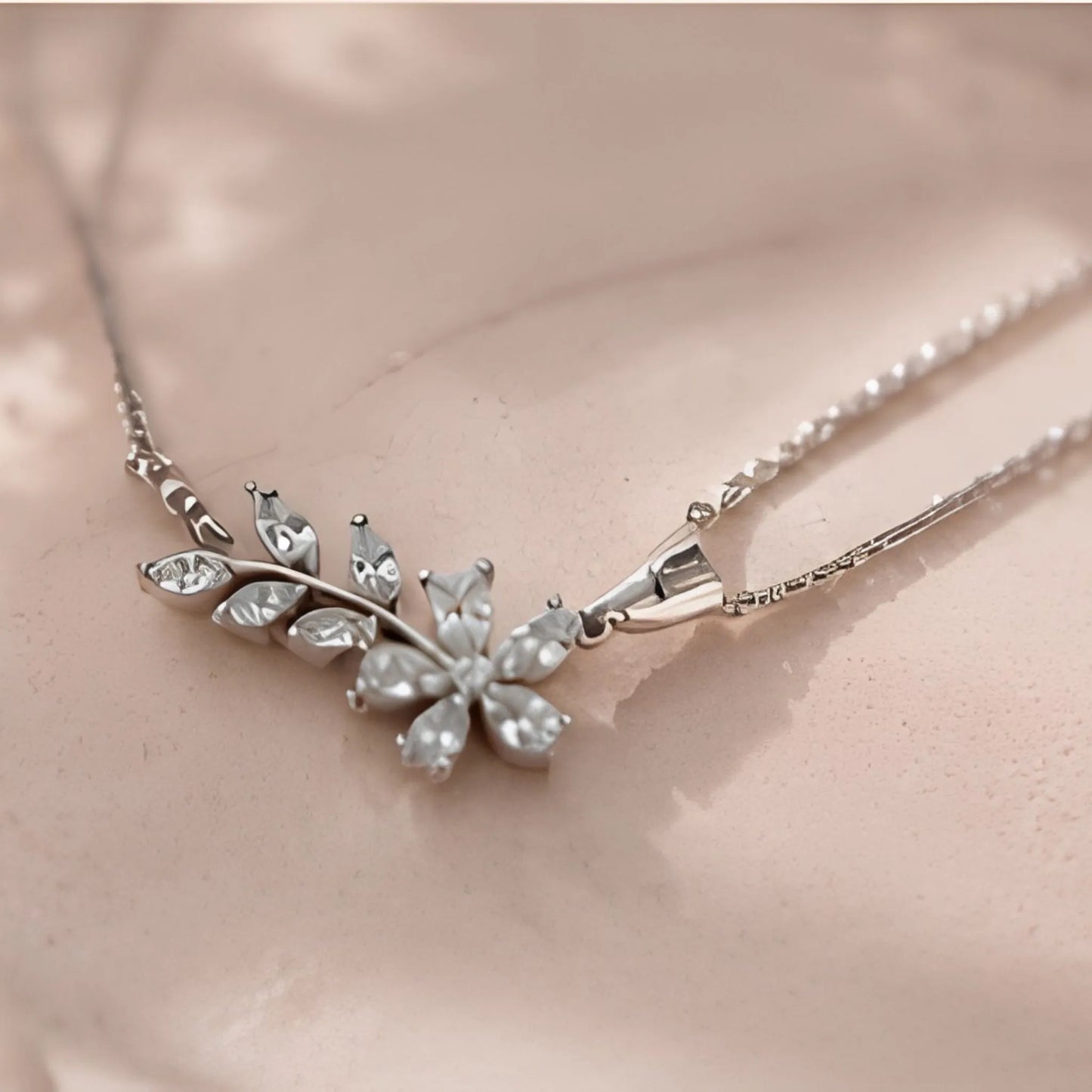 Kids' Silver Crystal Jewellery Gift Set – Crystal Pendant Necklace, Adjustable Bracelet & Leaf Crystal Bangle
