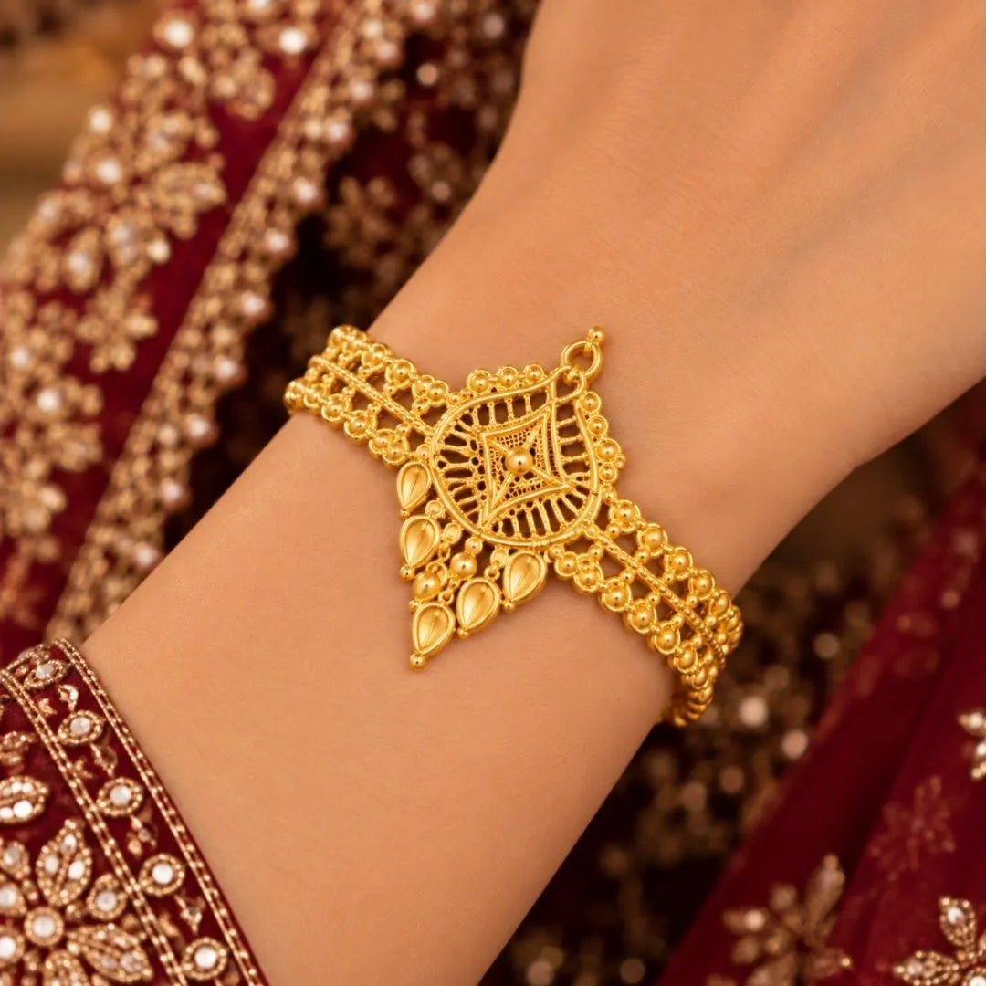Bridal Gold-Tone Necklace Jewellery Set