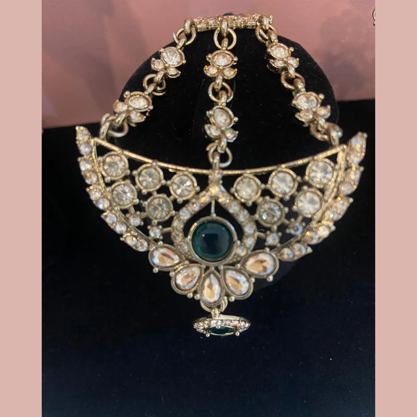 Green emeralds bridal set