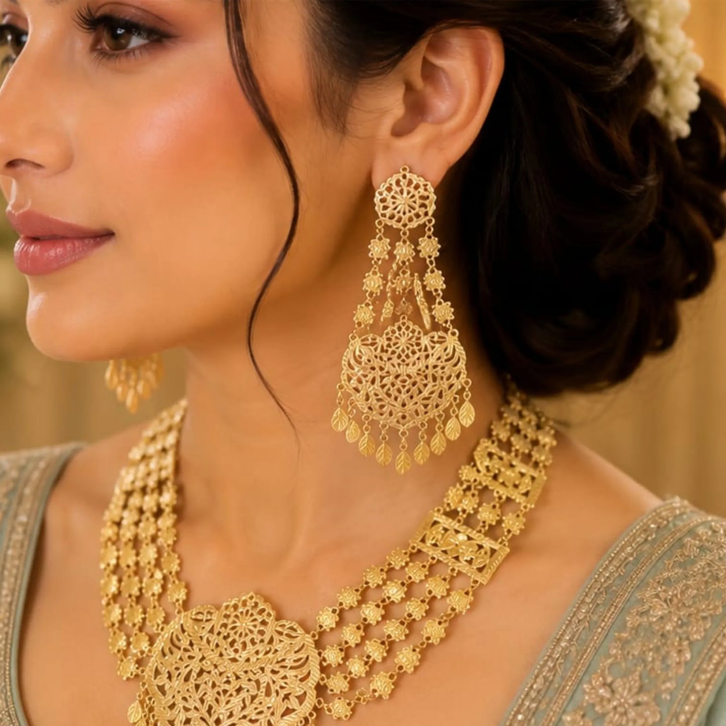 Majestic Gold Heritage Haar Set with Royal Paasa