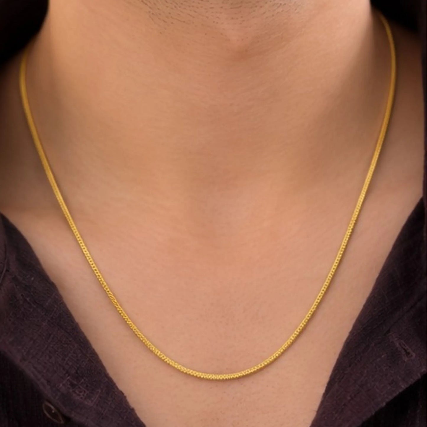 Classic Gold-Tone Unisex Snake Chain Necklace – Minimalist Everyday Chain