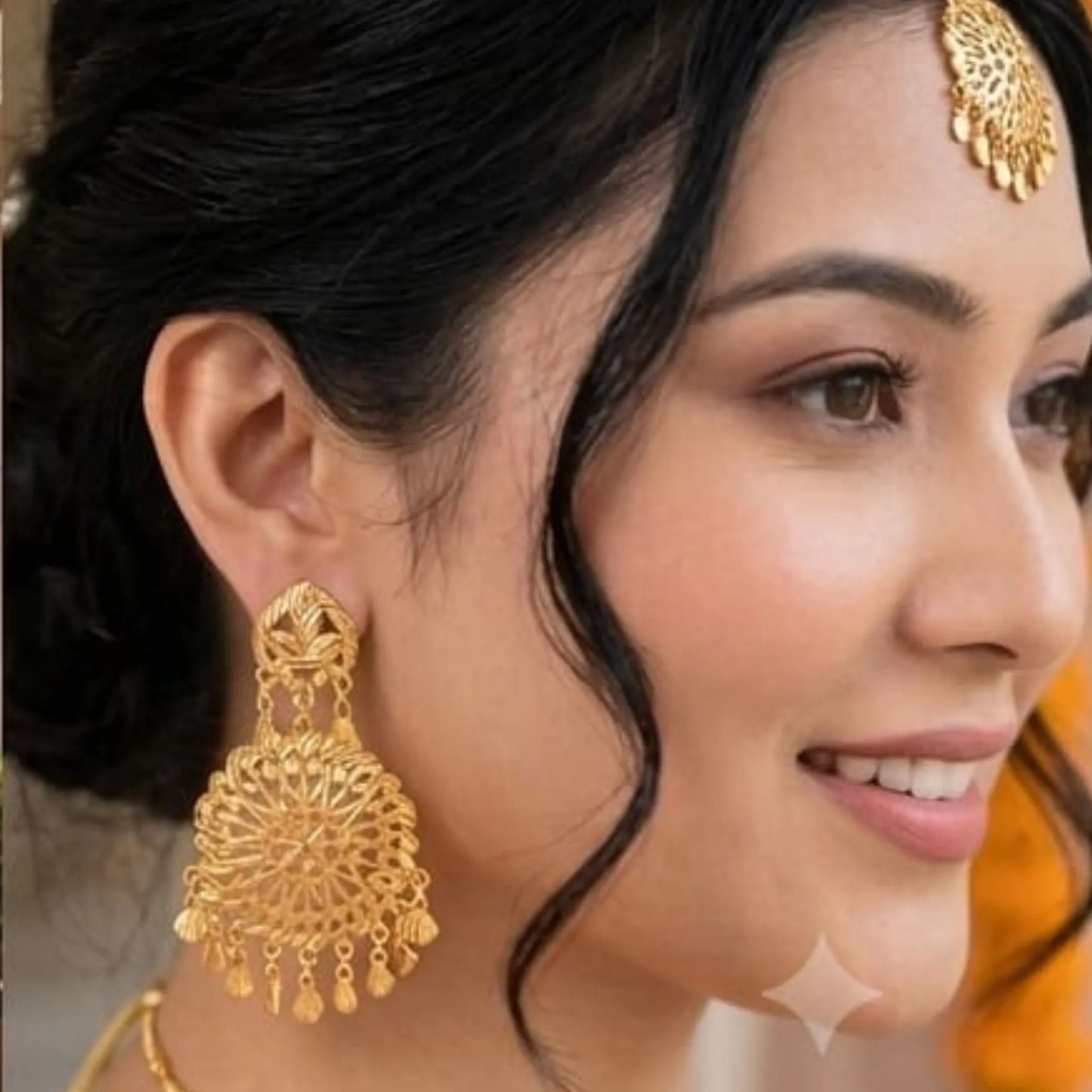 Traditional Long Necklace Set with Side Passa