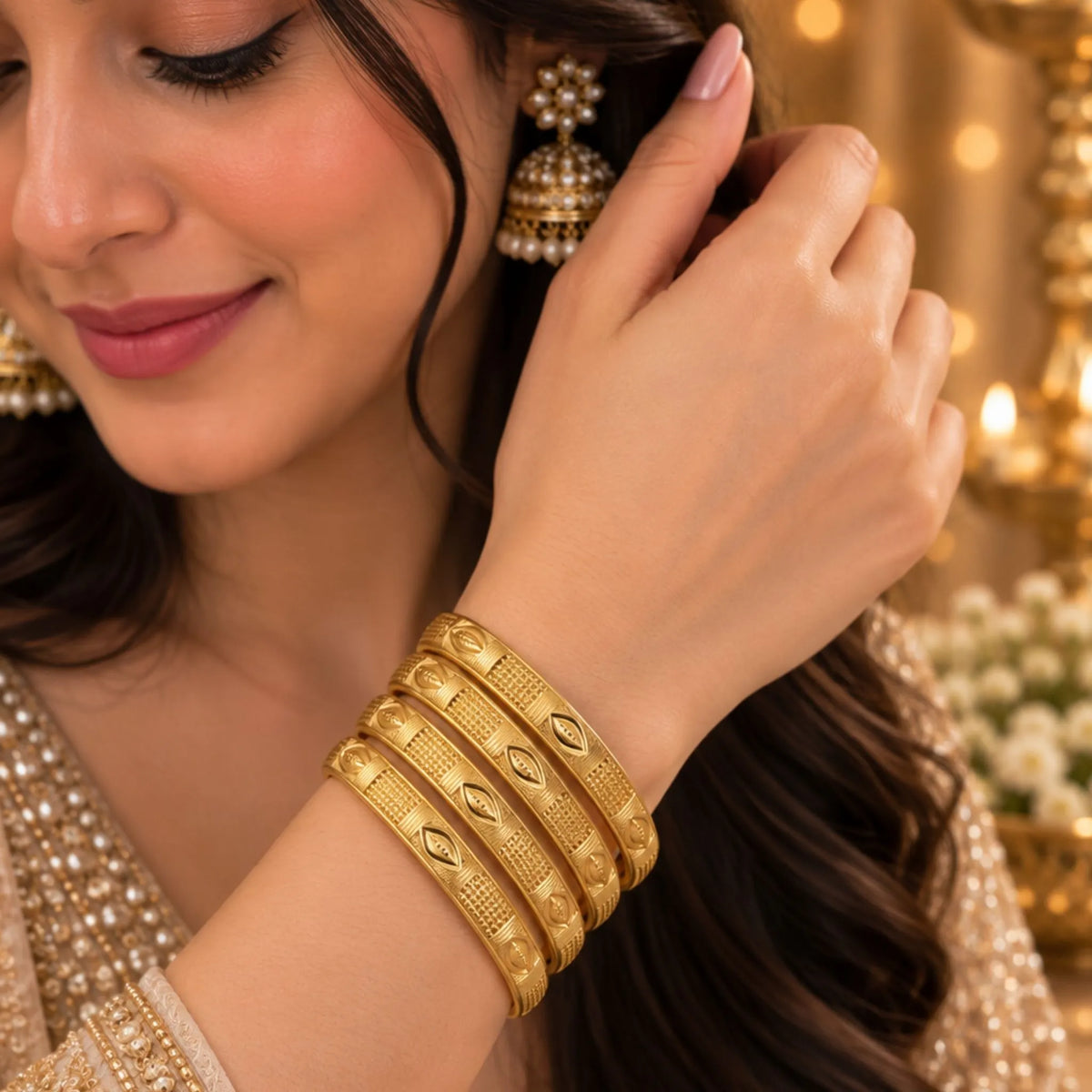 Traditional Gold-Tone Bangle Set