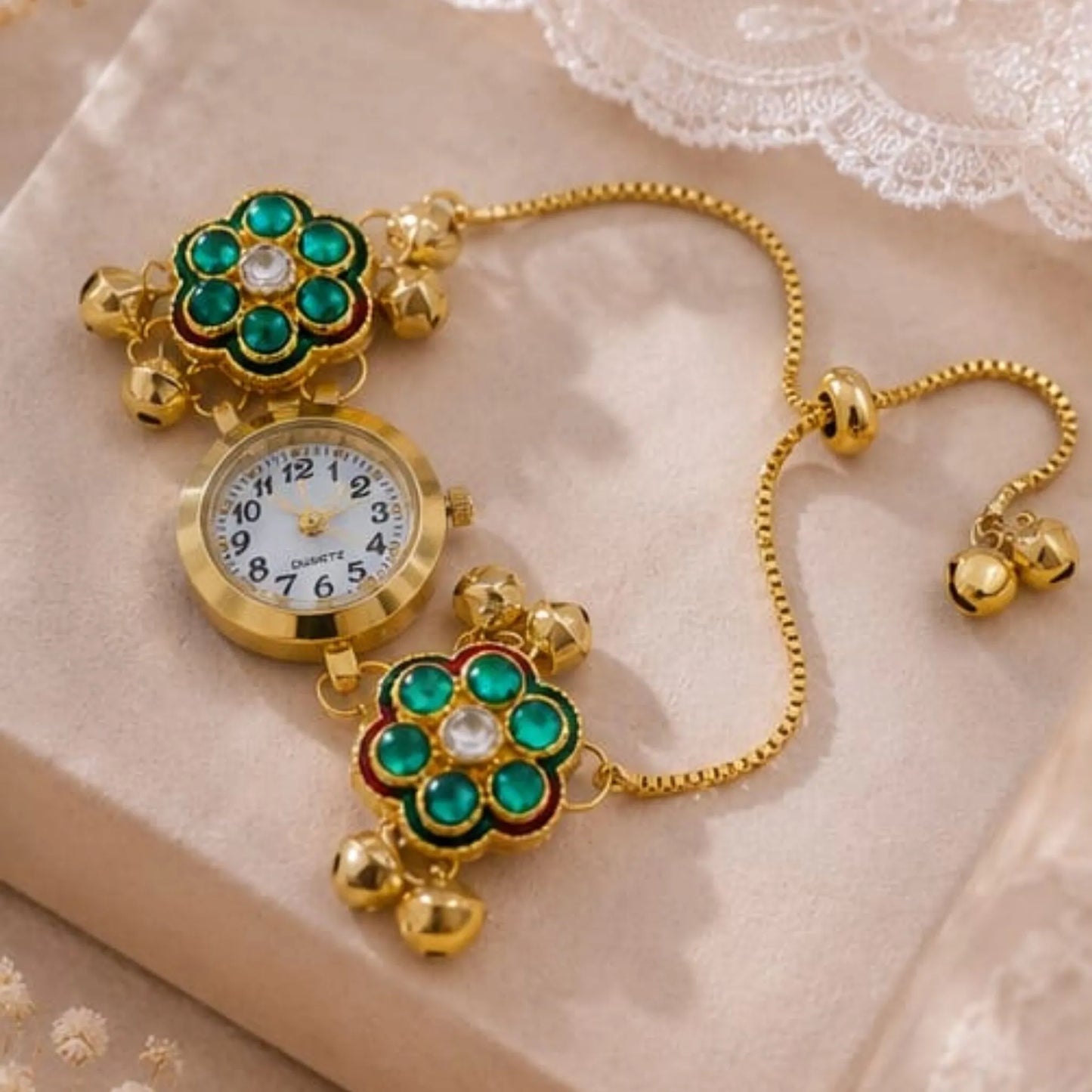Turquoise Floral Bracelet Watch for Women