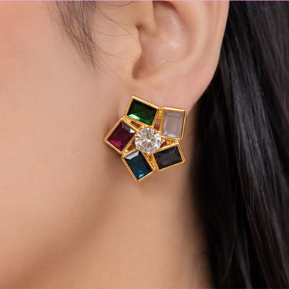 Floral Pearl Kashmiri Jhumka Earrings