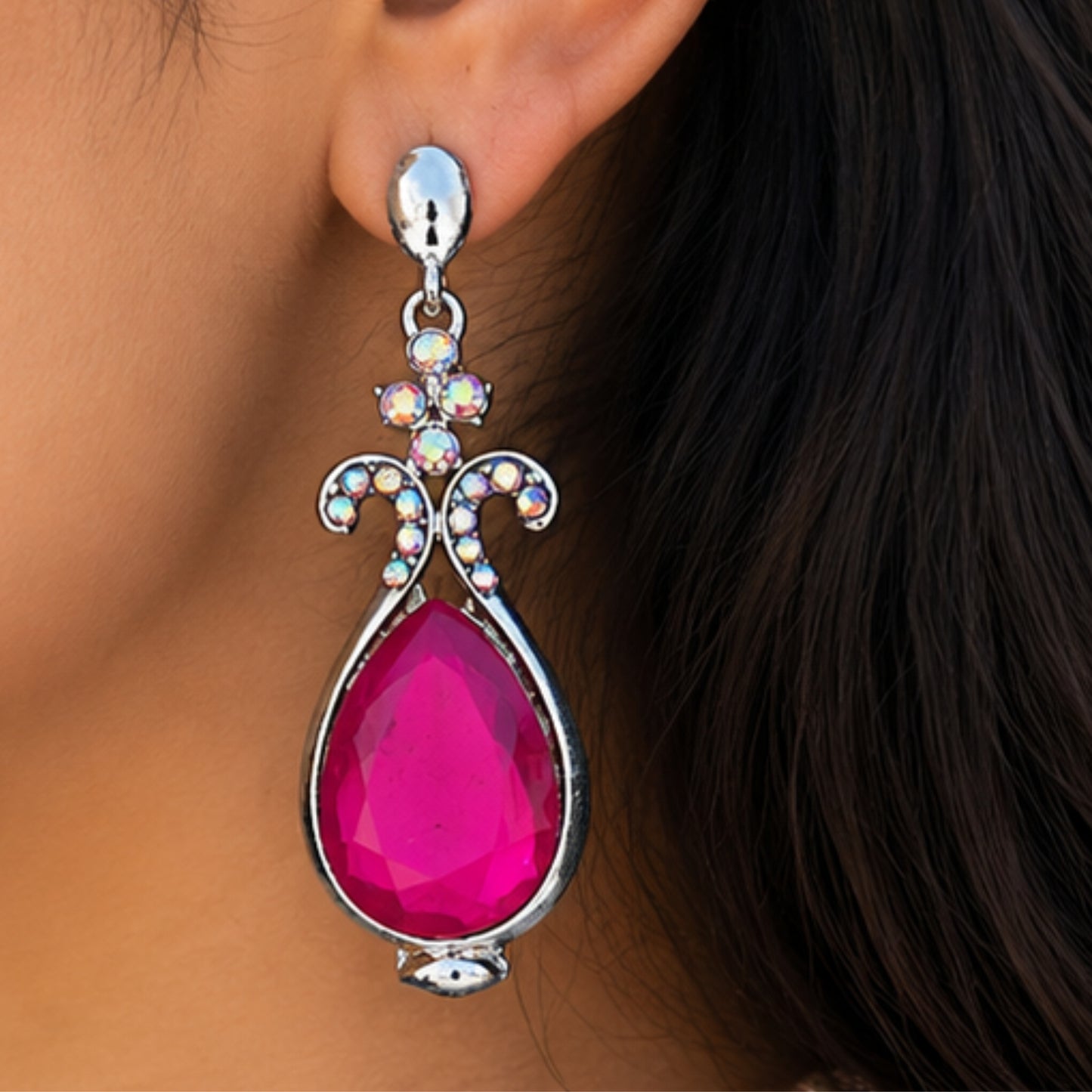 Candy Pastel Cushion Cut Crystal Studs