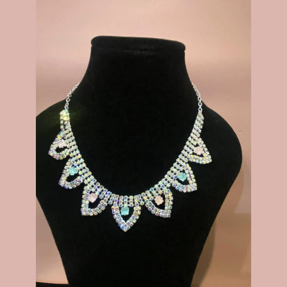 Pastel Sparkle Choker Set with Matching Earrings