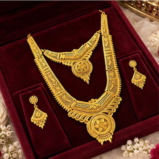 Gold Filigree Double Necklace Set