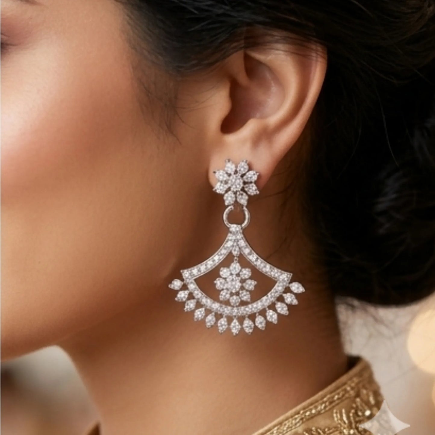 Stone Necklace Set with Earrings & Maang Tikka – Gold & Silver Options