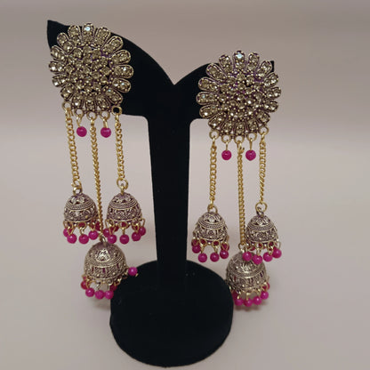Ghunghroo Long Jhumka Earrings – Traditional Statement Party Wear