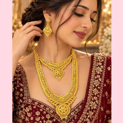 Gold Filigree Double Necklace Set