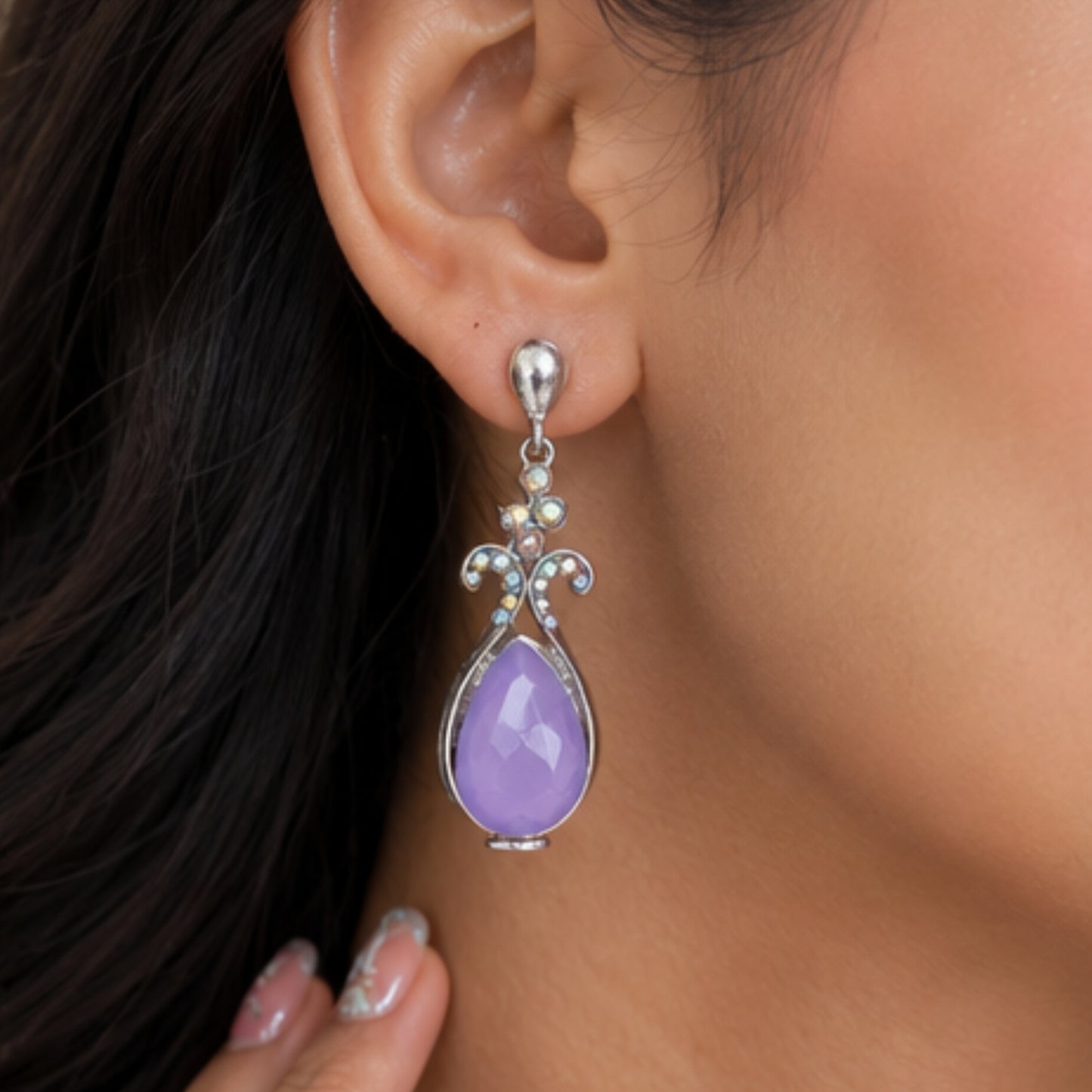 Candy Pastel Cushion Cut Crystal Studs