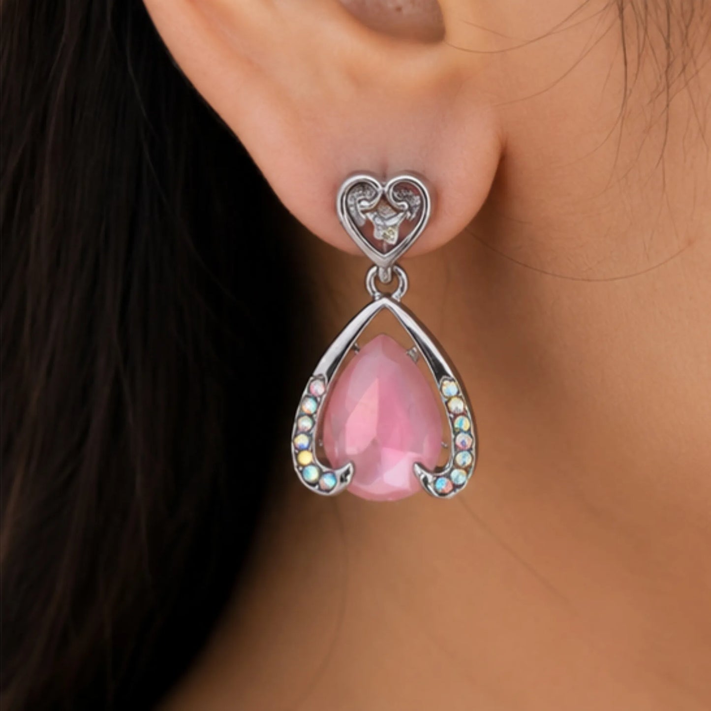 Candy Pastel Octagon Crystal Studs with Beaded Gold Halo