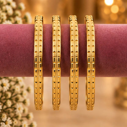 Gold-Tone Geometric Indian Bangle Set