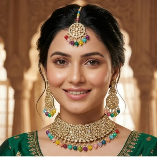 Multicolor stones necklace set