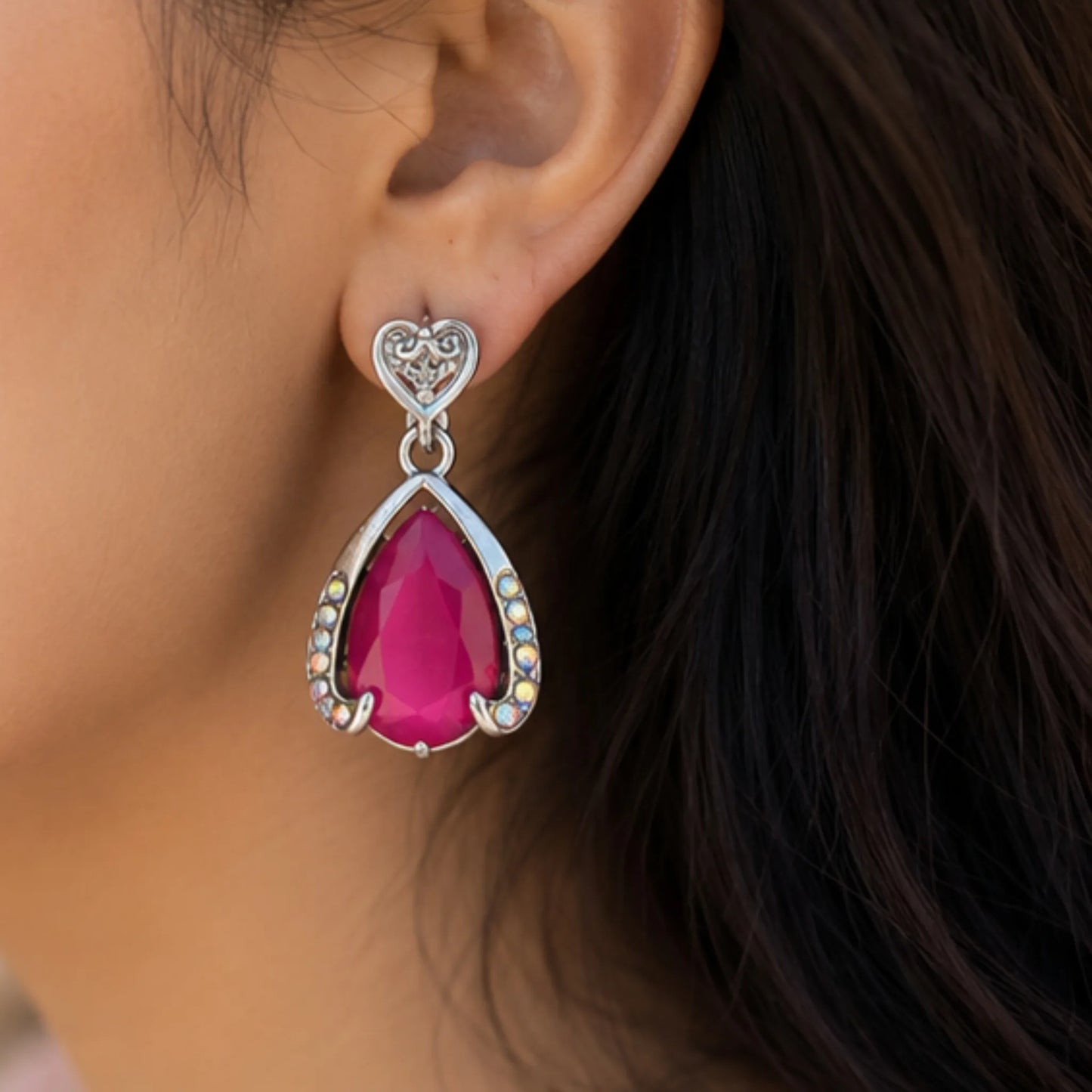 Candy Pastel Octagon Crystal Studs with Beaded Gold Halo