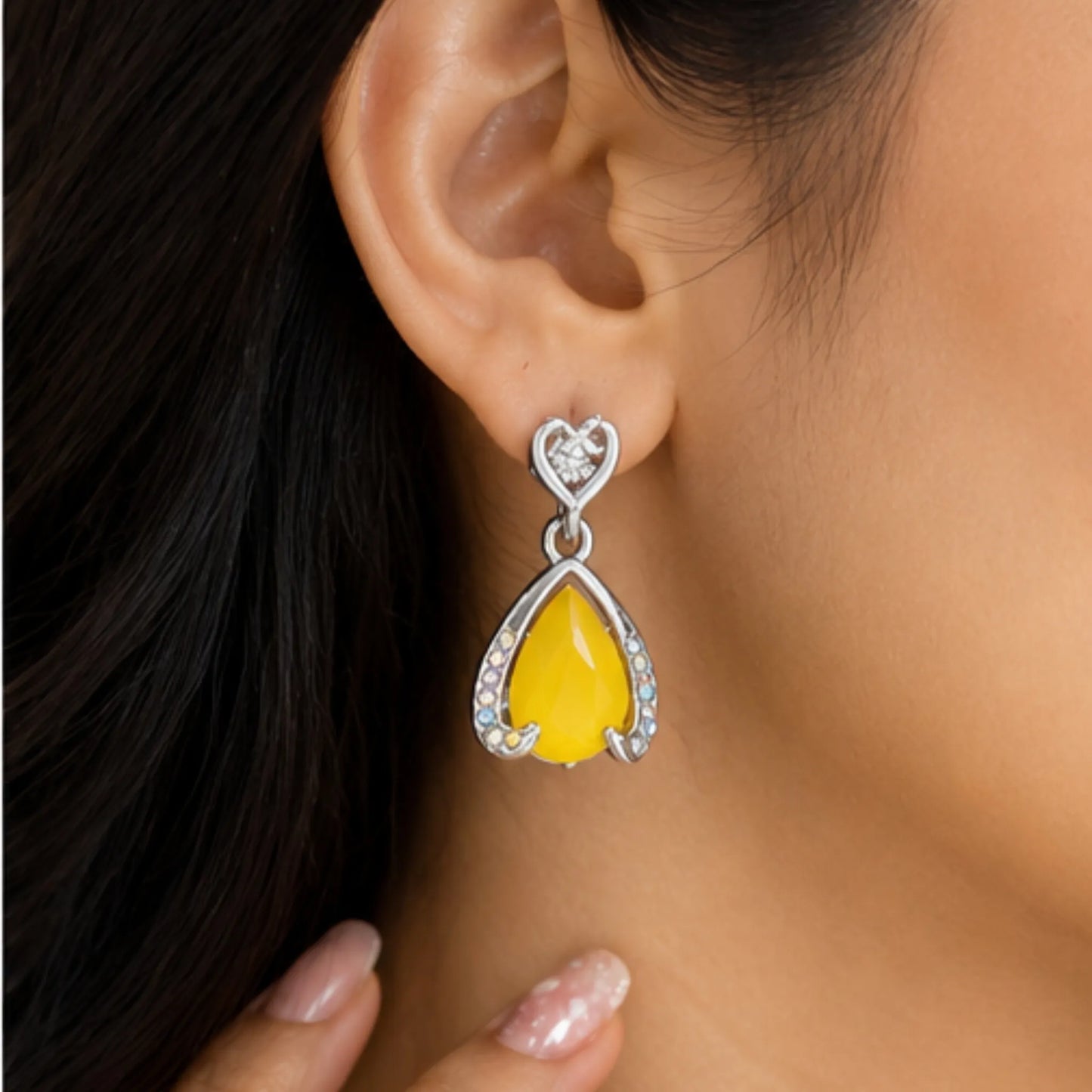 Candy Pastel Octagon Crystal Studs with Beaded Gold Halo