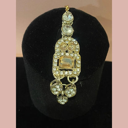 Royal Champagne Glow Necklace Set with Earrings & Maang Tikka