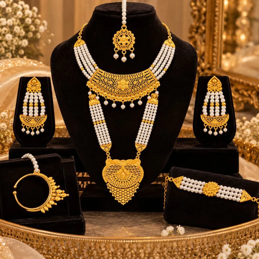 Pearl & Gold Bridal Jewellery Set