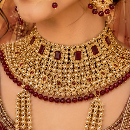 Limited Edition Maroon Bridal Jewellery Set – Complete Wedding Collection
