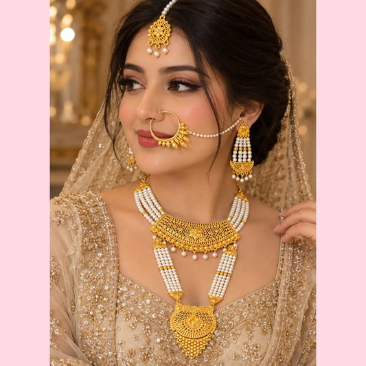 Pearl & Gold Bridal Jewellery Set