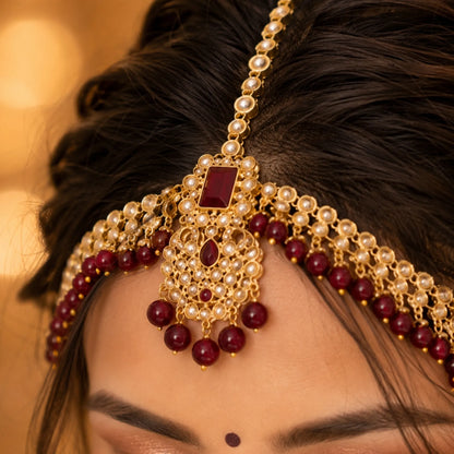Limited Edition Maroon Bridal Jewellery Set – Complete Wedding Collection