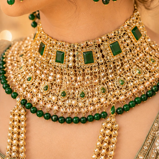 Royal Green Kundan Bridal Set – Complete Wedding Jewellery set