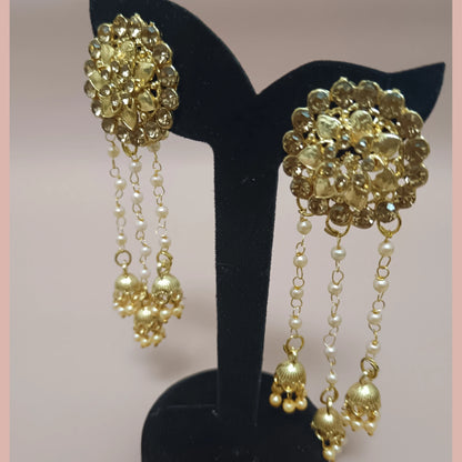 Gold / silver stones and pearls earrings