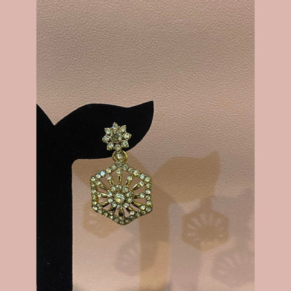 Muted Gold Tone Necklace Set with Earrings & Maang Tikka