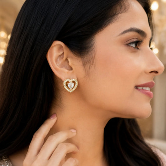 Regal Gold-Toned Marquise Cluster Drop Earrings