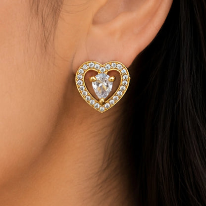 Regal Gold-Toned Marquise Cluster Drop Earrings