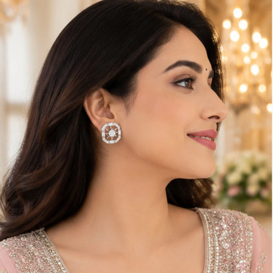 Celestial Starburst Diamond Gold Studs