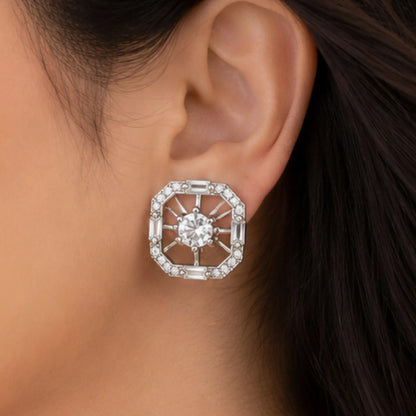 Celestial Starburst Diamond Gold Studs