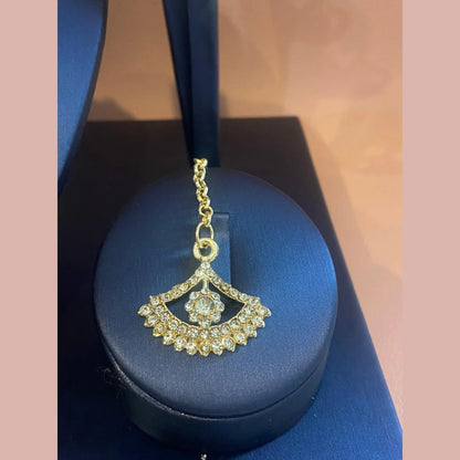 Stone Necklace Set with Earrings & Maang Tikka – Gold & Silver Options