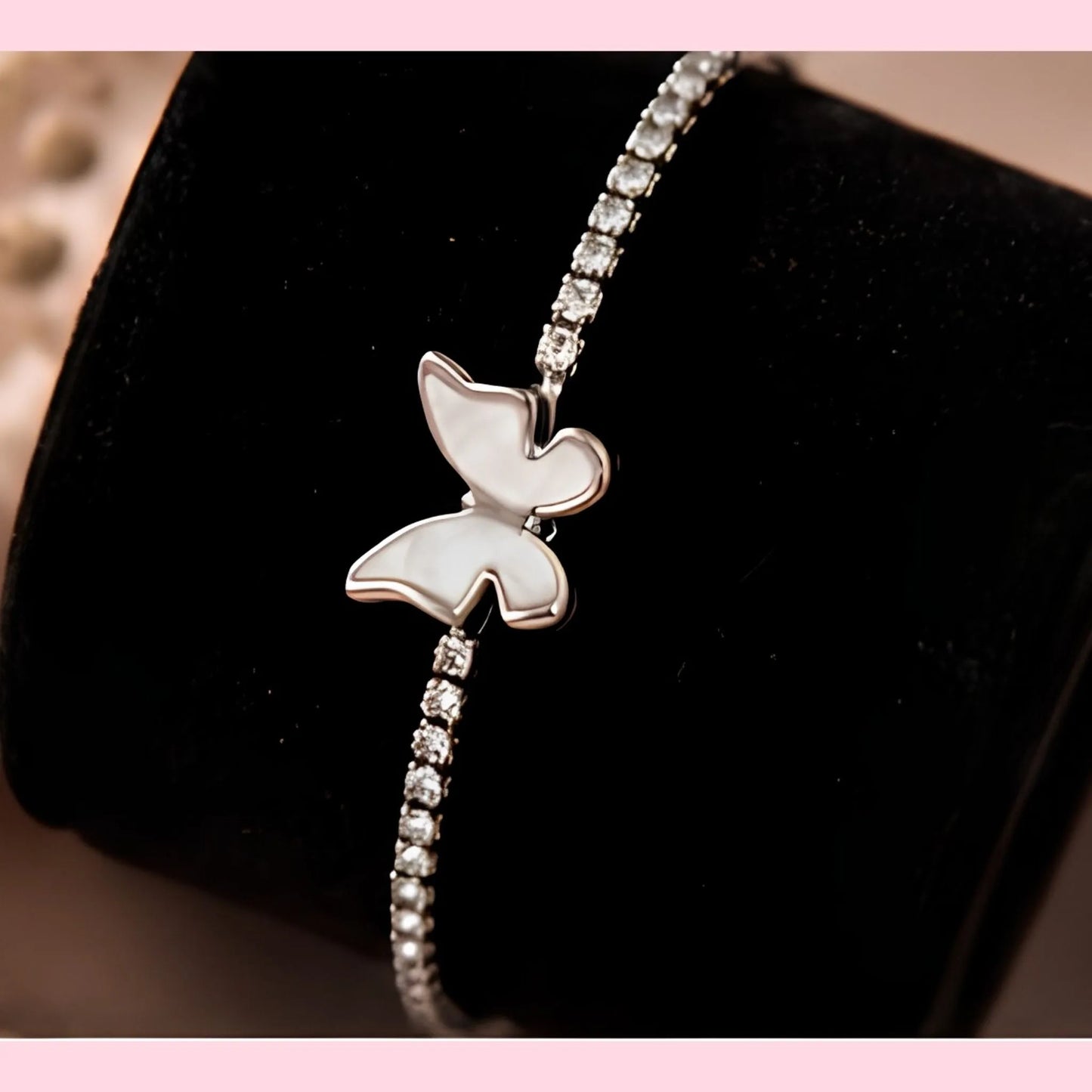 Kids' Silver Butterfly & Cherry Jewellery Gift Set – Necklace, Crystal Bracelet & Butterfly Bangle