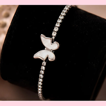 Kids' Silver Butterfly & Cherry Jewellery Gift Set – Necklace, Crystal Bracelet & Butterfly Bangle