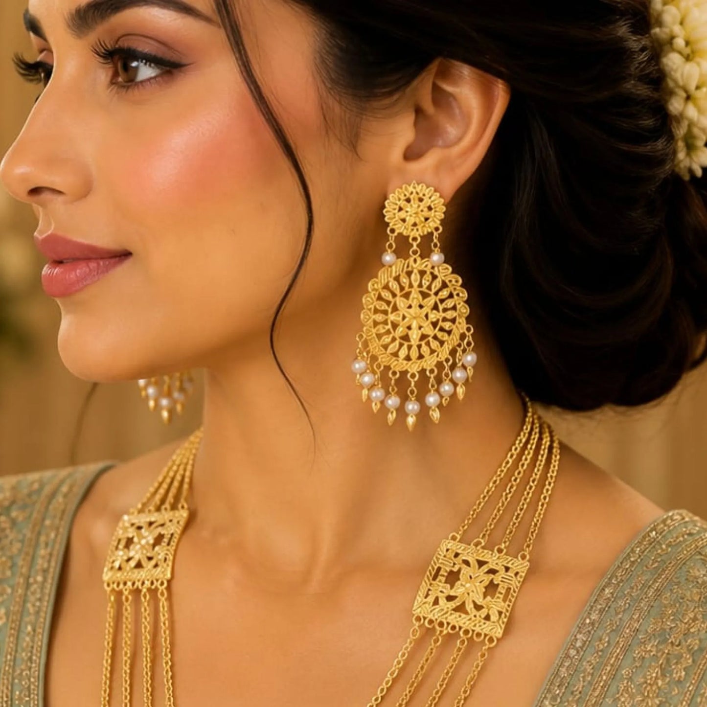 Golden Rani Haar Heritage Jewelry Set
