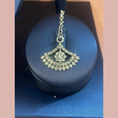 Stone Necklace Set with Earrings & Maang Tikka – Gold & Silver Options