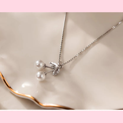 Kids' Silver Butterfly & Cherry Jewellery Gift Set – Necklace, Crystal Bracelet & Butterfly Bangle