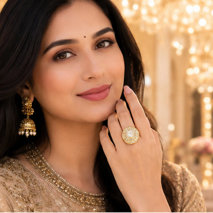 Golden Halo Target Cocktail Ring