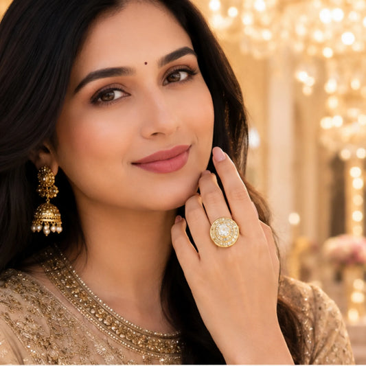 Golden Halo Target Cocktail Ring