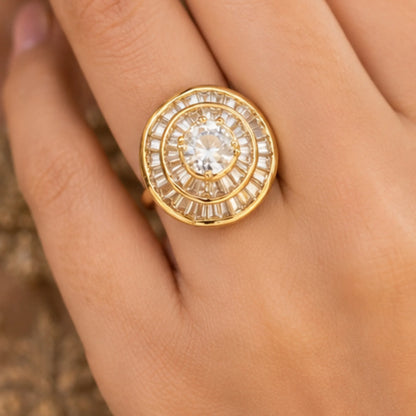 Golden Halo Target Cocktail Ring