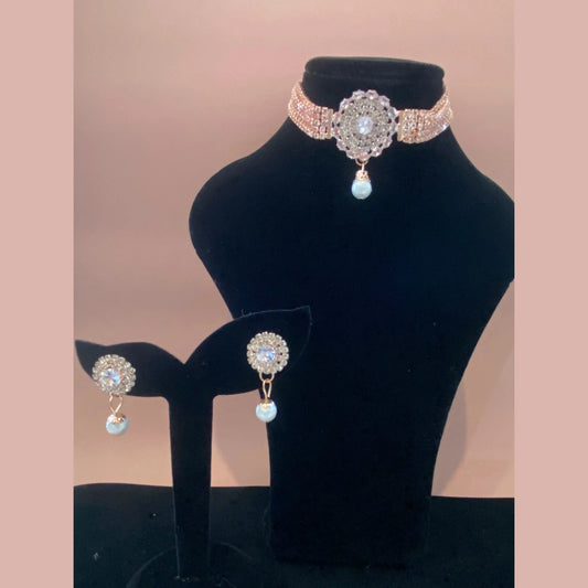 Classic Pearl Stone Choker Set