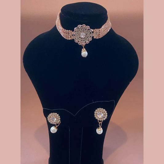Classic Pearl Stone Choker Set