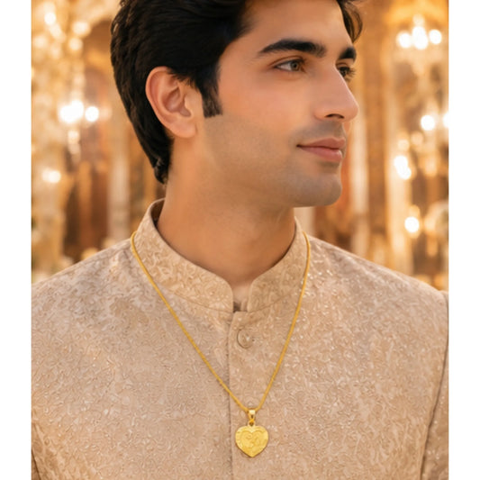 Premium 24-Inch Gold-Plated Om Heart Pendant Chain