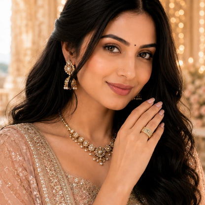 Golden Illusion Wide Band Stack Ring
