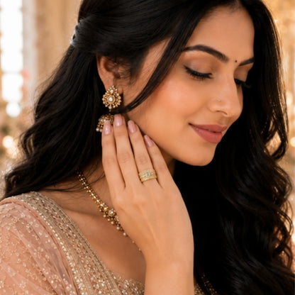 Golden Illusion Wide Band Stack Ring